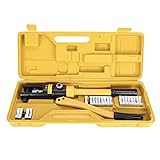 【Spezifikation】Geeignet für Kupfer- und Aluminium-Kabelschuhe. Umfassen alle Pressbacken für 10 bis 300 mm². Druckkraft der Quetschzange: 12 Tonnen.