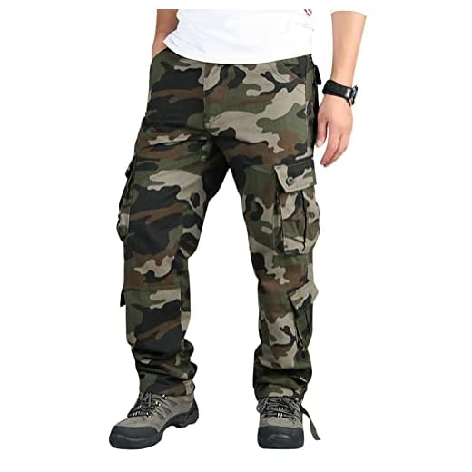 Onsoyours Hommes Printemps Automne Léger Pantalons Simple Style Longs Cargo Combat Pantalon Hommes Mode Travail Camo Armée Militaire Tactique Multi Poches Pantalon F Armée Verte L