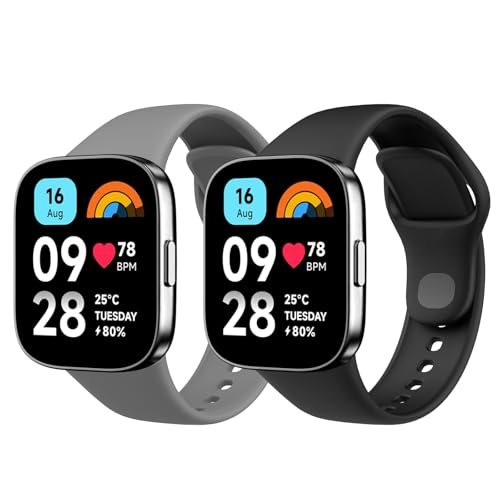 Astorgos 2 Pack Correa de Reloj Compatible Sólo con Xiaomi Redmi Watch 3 Active, Pulsera Deportiva de Repuesto de TPU para Hombre Mujer, Negro+Blanco