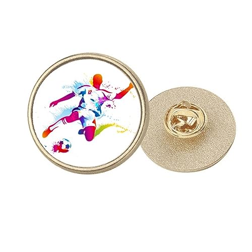 Broche foot dorée en métal rond M pour sublimer vos tenues lors des soirs de match