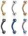 Tornito 6PCS 14G Short Bar Stainless Steel Belly Button Rings 6mm Bar Navel Rings for Women Girls Barbell Dangle Body Piercing Jewelry
