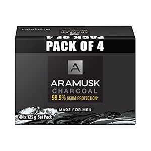 Aramusk Charcoal Soap, 125 G (Pack Of 4)