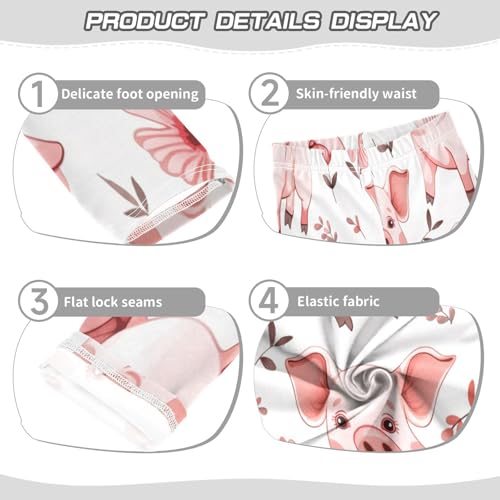 Toddler Girls Leggings Printed Yoga Pants Leggings Pink Flower Pig for Kids3