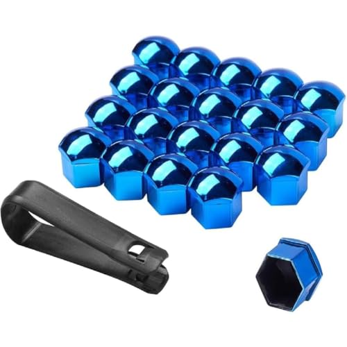 RCSCDSZ Car Wheel Nut for Toyota Camry, Hub Lugs Nuts Tire Bolts Rims Protective Tyre Valve Screw Cap Cover Removal Replacement Accessories,B/Blue-C/21mm