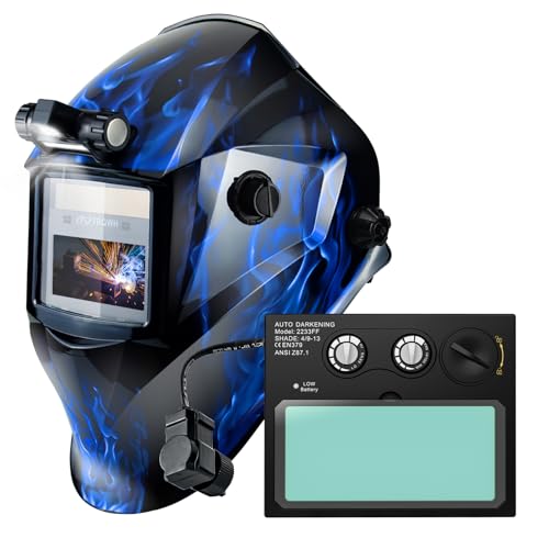 Image of TRQWH Welding Helmet Auto Darkening Welding Hood & HD Auto Darkening Welding Lens 4.33"x3.54"