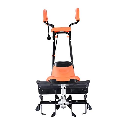 Hattomen Electric Garden Tiller, 8.5 Amp Electric Cultivator, 14 Inch Tilling Width, 8 Inch Working Depth, for Garden, Lawn, Digging, Weed Removal, Soil Cultivation