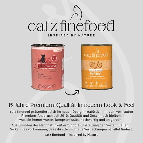 catz finefood Classic Geflügel Katzenfutter nass, 6 x 400g Dose