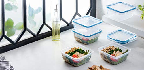Snapware Total Solution Square Plastic Meal Prep Food Storage Set (10-Piece, BPA Free, Meal Prep, Leak-Proof, Microwave, Freezer and Dishwasher Safe) - Thumbnail 2