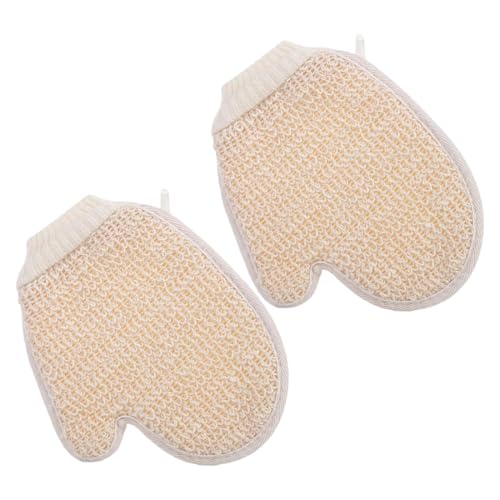 2 Piezas Exfoliante de Yute para Baño y Masaje Guante de Crin Vegetal Natural Exfoliación Corporal Intensa Apto