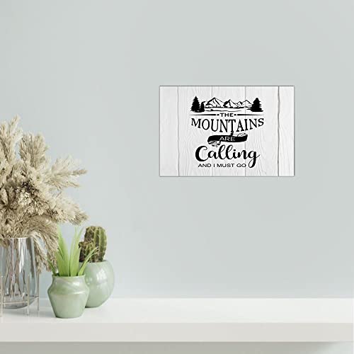 The Mountains Are Calling Wooden Front Door Signs Unfinished Wood Heart Plaque Outdoor House Signs Wood No Odor Classic Animal For Housewarming 4X6 #TOP16