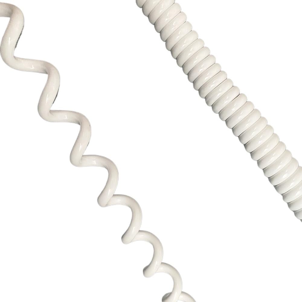Cavo telefonico Cavo di Alimentazione Flessibile a Spirale, Cavo Elastico a Spirale Quadrata da 0,75 mm, con Anima in Rame, Filo Elastico Estensibile(Stretch 1 Meters)