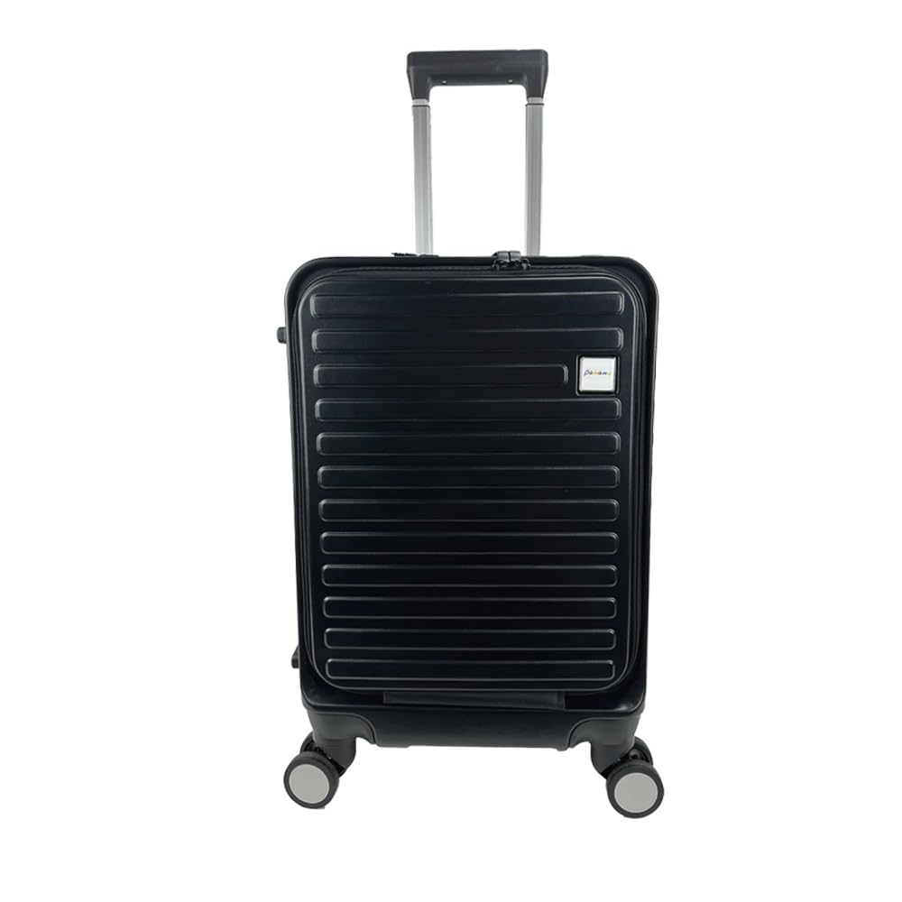 Panana Carry-on Suitcase 20-Inch, Expandable 4 Wheel Cabin Luggage Suitcase, ABS+PC Hardshell Spinner Trolley for Lightweight Luggage with TSA Locks (Black)
