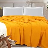 Tex Trend 100% Cotton Waffle Weave Blanket Twin Size 60" x 90"- Warm Soft Lightweight Breathable Lay