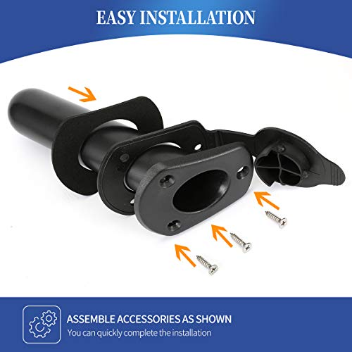 Anndason 2 Pcs Kayak Deck Plastic Flush Mount Fishing Boat Rod Holders And Cap Cover, Fishing Tackle Accessory Tool #TOP2