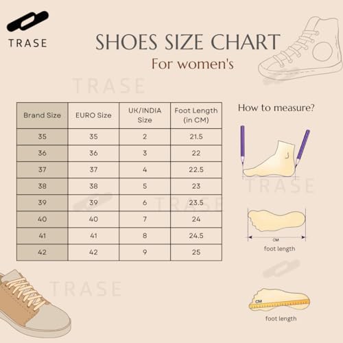 Image of TRASE Casual Sneaker Shoes for Women | Soft Cushioned Insole | Sneakers for Woman | Lightweight | Comfortable | Stylish, Trendy Girls and Women Sneakers with Laces
