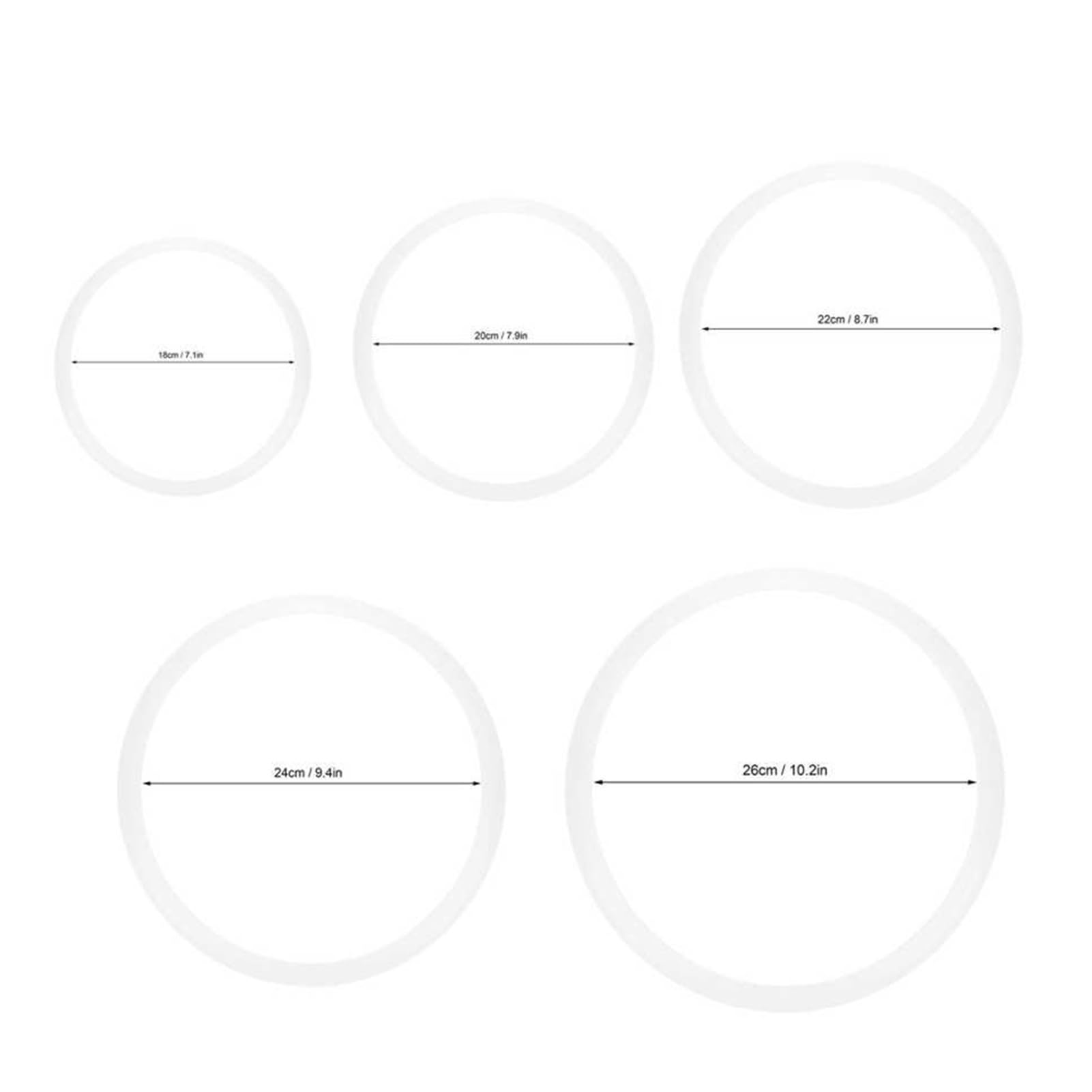 SSIMOO 5 Stücke 18-26 cm Schnellkochtopf Dichtungsring Set Klar Universal Edelstahl Schnellkochtopf Silikon Dichtung Unterlegscheibe O Ring Kit kindly(22cm)
