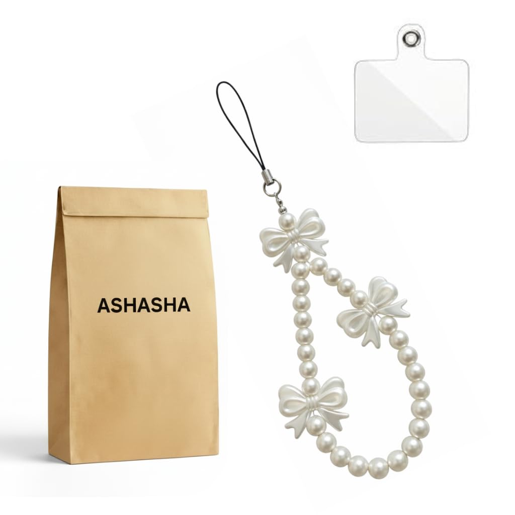 Cute White Pearl Bow Phone Strap | Aesthetic Beaded Mobile Charm with Elegance Ribbon Design | Hand Wrist Lanyard for Phones, Handbags & Accessories-image-15