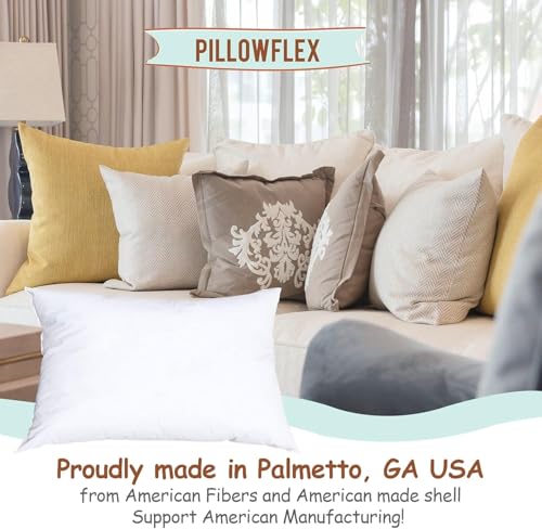 Image of Pillowflex Synthetic Down Pillow Insert 12x32 in - Karate Chop Pillow | Large Rectangle Sham Form, Plush Polyester Cotton Blend, Cloud-Like Comfort, Clump-Resistant Fill, Smooth Elegant Finish