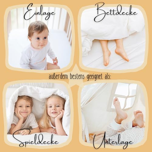 LIONHERZ® Tipi-Matte mit Bänder 120x120cm | gepolsterte Bodendecke für Spielzelt/Spielhaus | weiche quadratische Spieldecke für Kinder| abgesteppte Einlage/Unterlage zum Binden (Sunny Cream)