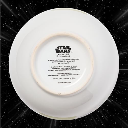 Star Wars Mandalorian Nom Nom Bambino 20 Oz Ciotola Ramen Ceramica W/Bacchette - 8