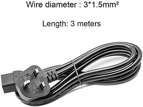 FSKE 3 Meters C19 Power Cable UK Mains Plug to IEC 320 C19 14AWG Extension Cord Leads