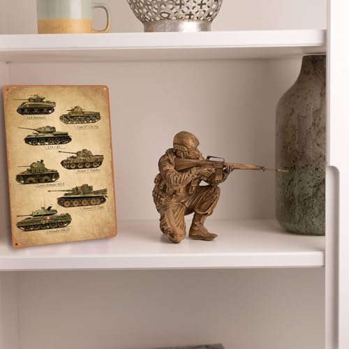 Image of Wallors Military Decor Vintage WW2 Tanks Metal Tin Signs 8x12 Inch | Army Gifts for Boys Men Military Enthusiast, WW2 Posters for War Room Camo Room Wall Decor, WWII Memorabilia