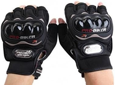 ProbikerHalf Finger Motorcycle Riding Gloves (Black, XXL)