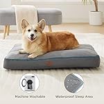 Bedsure Waterproof Dog Beds for Large Dogs - 4 Inch Thicken Up to 80lbs Pet Mat Pillows with Removable Washable Cover, Grey - Image 2