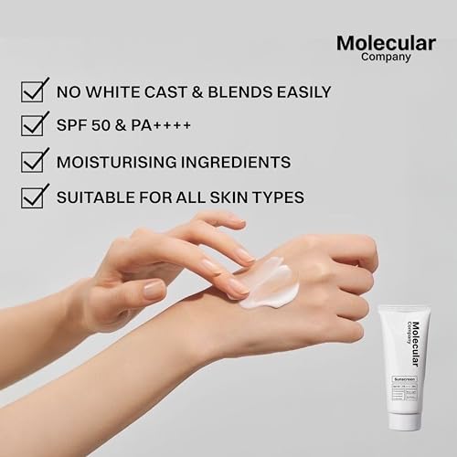 Image of Molecular Company SPF 50+ Pa++++ Face Sunscreen Gel, 50g x 2 | 2X Moisturising than Hyaluronic Acid | With 5% Niacinamide, 3% Panthenol, 3% Lecorice, 1% Birch Sap l All Skin Type For Men & Women