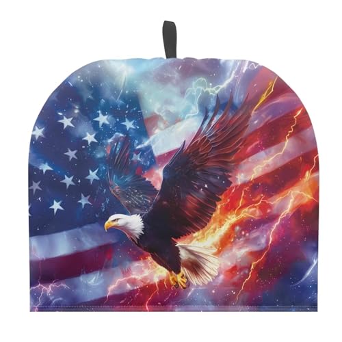 Image of Stars and Stripes Tea Pot Cozy for Keeping Warm Bald EagleTea Insulated Cosy Breakfast Warmer for America250,Dust Proof Flame Teapot Dust Protector Kitchen Decorative