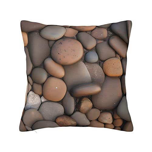 DTGPRO Pebbles in The Beach Throw Pillow Cover, 18