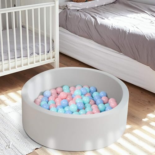 ENMOGO Foam Ball Pit for Toddlers Kids Soft Ball Pool Ideal Gift Play Toy for Children Kiddie Pools - Light Gray