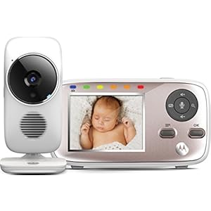 Motorola Baby MBP667 Connect, WLAN Videobabyfoon, Baby Bewakingscamera met 2,8 inch Kleurendisplay, 300 Meter Bereik, Wit