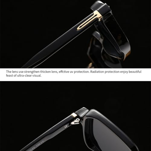 Lunettes de soleil carrées hommes olive style rétro rivets - 3
