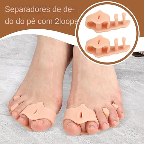 Separadores do dedo do pé, separadores do dedo do pé para mulheres | 2 loops de dedão macio separado