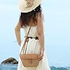EVEOUT Stroh Umhängetasche Damen Sommer Klein Weidengeflecht Rattan Korb Tasche Chic Gewebte Crossbody Strohtasche für Strand #5