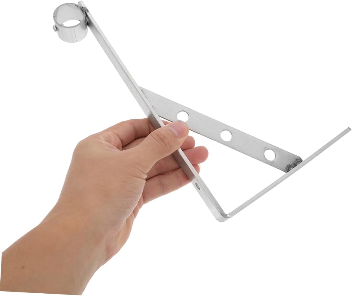 2pcs Heavy Duty Stainless Steel Closet Rod Bracket Wall Mounted Shelf Holder for Clothes Drying Triangular Corner Support for Optimizing Space Areas