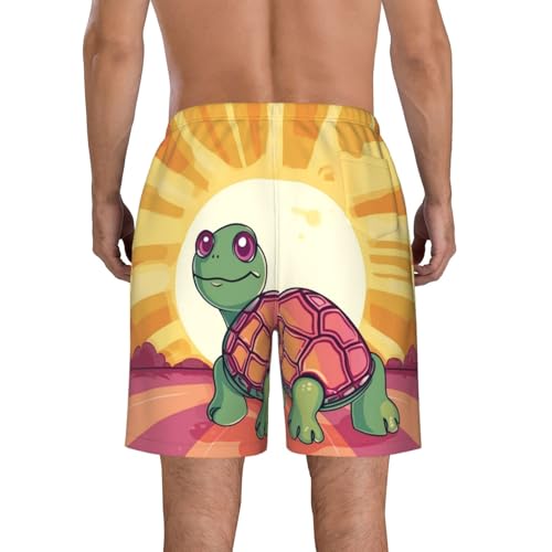 Men's Swim Trunks Turtle in The Sun Quick Dry Board Shorts Mens Bathing Suit Beach Swimwear with Pockets3