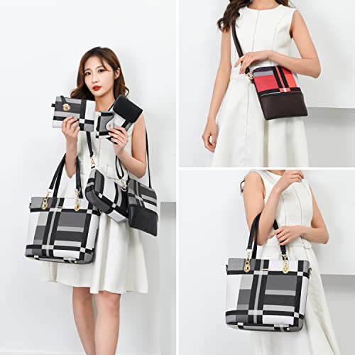 Image of OTMIPIML Purses and Handbags for Women Synthetic Leather Tote Crossbody Bags Satchel Purses Set 6pcs | Set