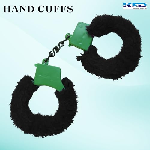 Image of Kaku Fancy Dresses Hand Cuffs for Kids /Phenovo Police Cop Sheriff Officer Handcuff Toy /Police Role Play Costume Accessories Metal Fur Handcuffs /Hathkadi Toy