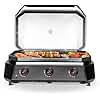 Cozze  Plancha Gasgrill Gro e Grillfl che 800x500 mm - Inklusive Regler Automatische Z ndung LED-Anzeige & Thermometer in Schwarz/Edelstahl