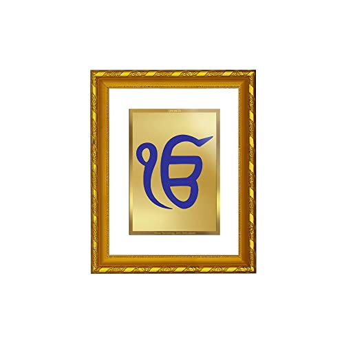 Image of Diviniti Ek Omkar Gold Plated Wall Photo Frame, Table Decor| DG Frame 103 Size 2 and 24K Gold Plated Foil| Religious Photo Frame Idol For Pooja, Gifts Items (21.5 CM X 17.5 CM)