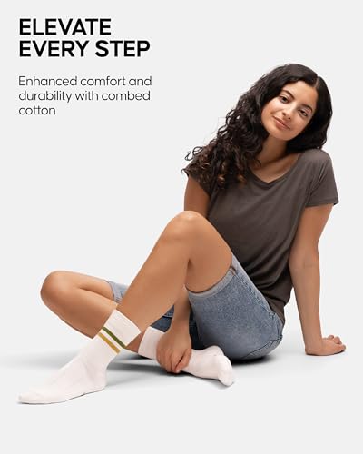 Image of DANISH ENDURANCE Cotton Crew Socks for Men & Women, Breathable 3 & 6-Pack