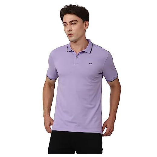 Peter England Men's Slim Fit Polo T-Shirt with Collar Tipping