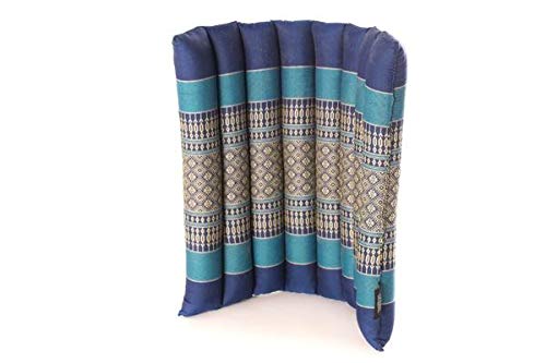 Zafuko Small Rollable Flat Meditation and Yoga Cushion – Dark Blue/Teal