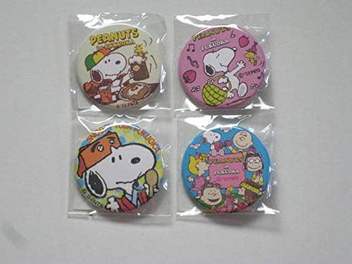 Amazon スヌーピータウンショップ 缶バッジ 44mm 4個セット Peanuts スヌーピー ウッドストック チャーリーブラウン サリー マーシー バッジ おもちゃ