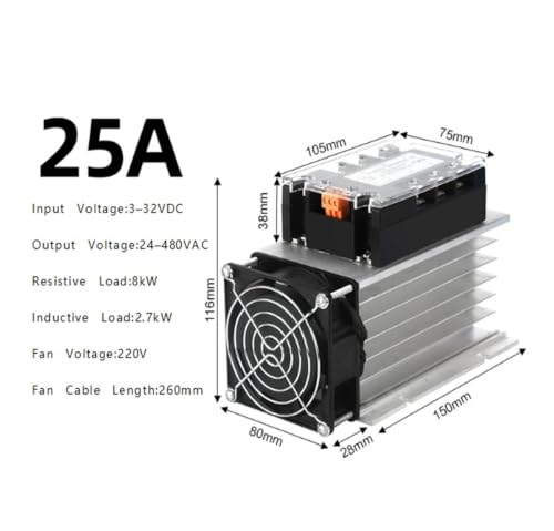 Relais statique triphasé JGX3-ZF25DA DC-AC 25A pour tableau - 2