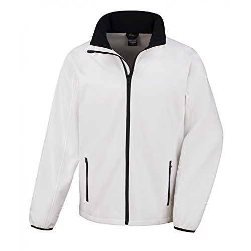 Result Mens Core Printable Softshell Jacket (L) (White/Black)