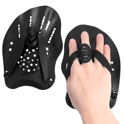 LYPPUL 1 Paar Hand Paddles Schwimmen, Handpaddel zum Schwimmen, Einstellbar Schwimmpaddel Unterarm Kraftkraft Trainingsh...