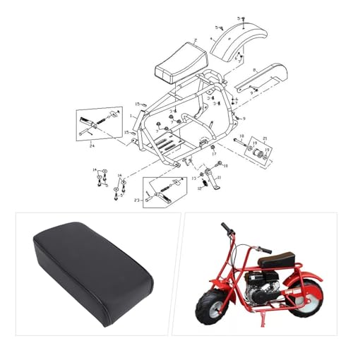Cheotime Mini Fahrradsitz, 12,5 -Zoll -Mini -Fahrrad -Sitzkissenkissen für CT100U 98 CT100 100 Motor CT100 3,0 PS Mini Bike Trail Powersportteile Teile